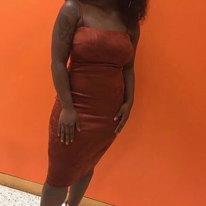 Burnt Orange Suede Dress